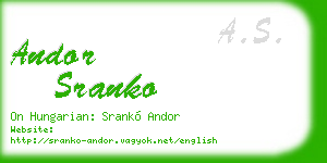 andor sranko business card