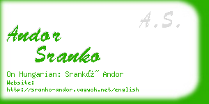 andor sranko business card